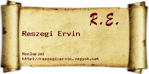 Reszegi Ervin névjegykártya