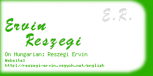 ervin reszegi business card